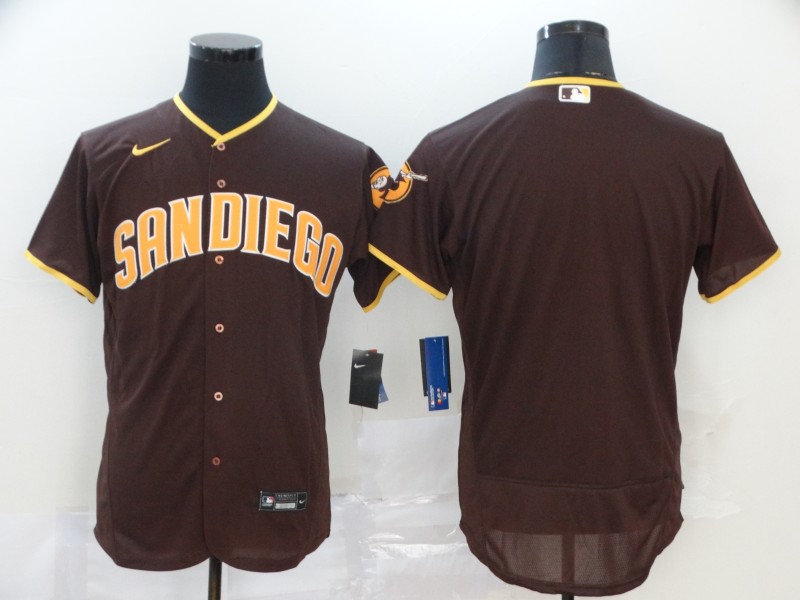 Men's San Diego Padres Blank Coffee Flex Base Stitched MLB Jersey